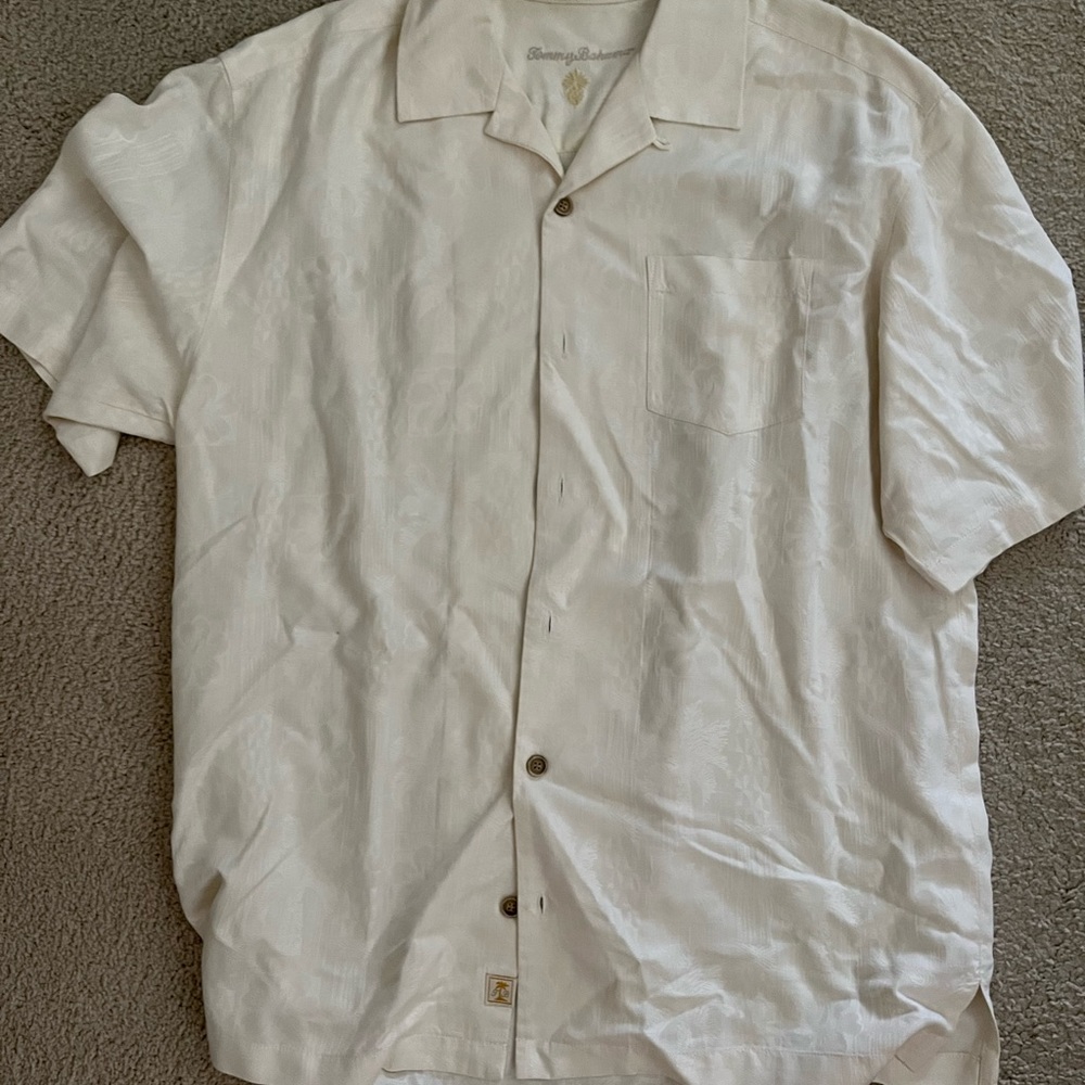 White Tommy Bahama button up shirt